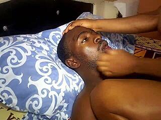 Skinny Ebony Teen Sucks Monster Cock Before Doggystyle Pounding