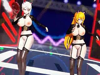 Killer Lady Nagiri Erina X Nagiri Alice In Black Sheer Lingerie Food Wars Hentai