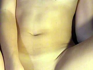 Girlfriend's narrow ass and small waist overflow with deep belly cum