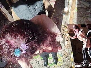 italian amateur bends over big pussy flashing in abandoned spot