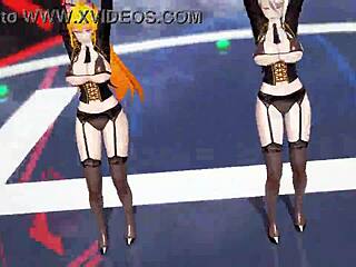 Killer Lady Nagiri Erina X Nagiri Alice In Black Sheer Lingerie Food Wars Hentai