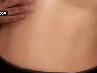 curvy babe rams dildo deep in shaved pussy with natural tits bouncing