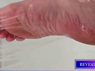sexy milf in shower reveals foot fetish soles for toe sucking delight