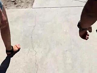 whoa check out this sexy babe's ass bouncing in tight booty shorts on street voyeur cam 🍑🔥😍