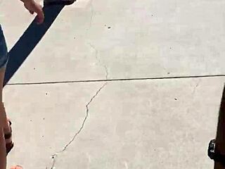 whoa check out this sexy babe's ass bouncing in tight booty shorts on street voyeur cam 🍑🔥😍