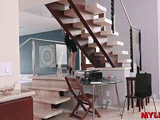 peeping on that raunchy next door milf riding big cock deepthroat cowgirl anal