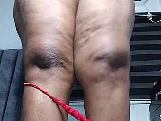 Hey fat belly ebony wife, why drip panties in standing orgasm toy masturbation?