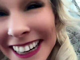 cheerleader swaps pom poms for party fun