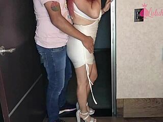 hot latina wife cuckolds her old husband. she fucks work friend doggystyle balls deep