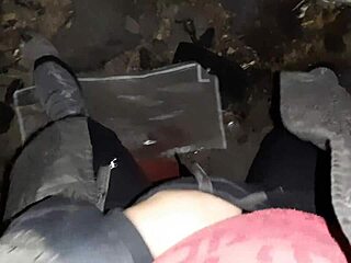 POV of mature village woman fingering pussy to orgasm in chilly ranch barn