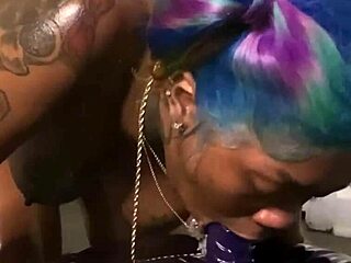 Ebony Slut with Big Ass Rides Dildo Hardcore During Intense Workout Session