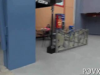 How does cute petite teen Aubrey Sky deepthroat rough fuck contest with nasty hardcore sex?