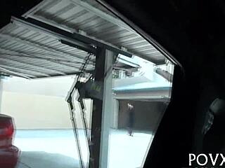 How does cute petite teen Aubrey Sky deepthroat rough fuck contest with nasty hardcore sex?