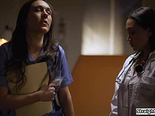 Latina Doctor Licks Petite Nurse's Wet Pussy And Sucks Her Tits In Hospital Seduction