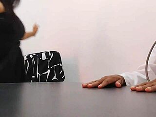 New Year's nurse visit turns dirty as best friend milf masturbates tight pussy with dildo at doctor's office hospital then fucks patient