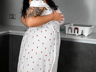 rosina lux bounces her big tits and butt in sexy dress 🍒🍑