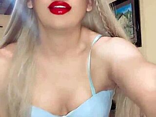 rich trans babe teases herself in tempting crossdress play