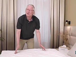 grandpa pounds big titted german model's tight wet pussy outdoors!