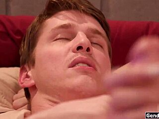 trans threesome explodes with bareback blowjobs and crossdressing action!