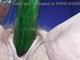 german hairy granny oma fucks her wet beaver and gaping ass with huge cucumber food
