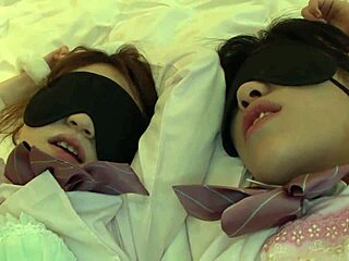 hot japanese chiharu miyasita and hikari sakamoto fuck in uncensored threeway creampie