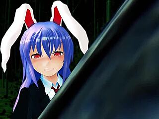 whoa reisen from mmd strokes her futanari cock big tits ass shakes wildly 💦🍑😍🔥