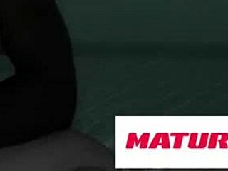 Brunette Milf Christina Sapphire Sneaks Bareback BBC Interracial Fuck