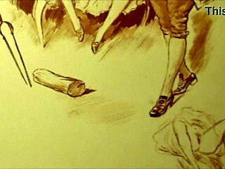 check out these vintage erotic hairy drawings from the retro era