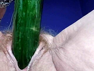 german hairy granny oma fucks her wet beaver and gaping ass with huge cucumber food