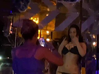 Karen Oliver and Bartira Luz heat up live lesbo sex show with orgasms.