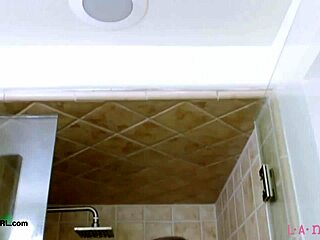 Fierce flawless brunette milf strips down for steamy shower tease and photoshoot