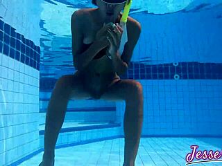 skinny asian 18+ petite swims outdoors with huge buttplug gaping ass to mouth