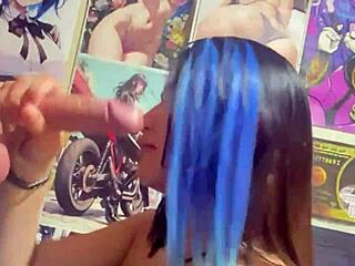 colombian university girl teases with wet mouth before deep face fucking