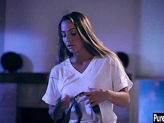 lesbian milf's huge boobs bounce wildly during intense fingering pussy session