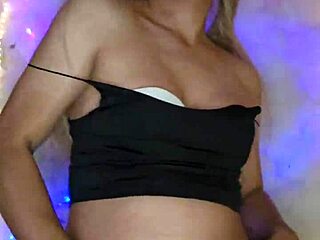 Transvestite Crossdresser Strokes Huge Cock in Seductive Display