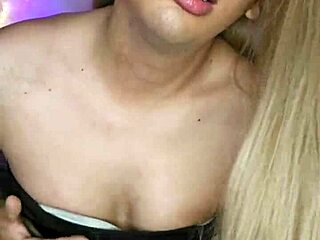 Transvestite Crossdresser Strokes Huge Cock in Seductive Display