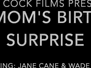 Stepmom's birthday turns into wet pussy ride on son's shiny cock with massive cumshot