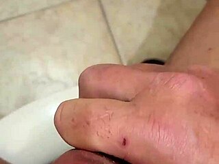 guy strokes his cock solo in casual jerk session