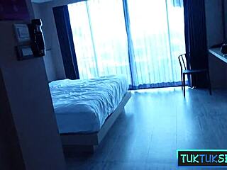 Petite blonde thai teen sucks cock then fucks hard in amateur video