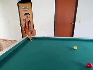 damn, teaching my latina friend kristal bridge billiards turns into rough doggystyle pounding by dani clark!