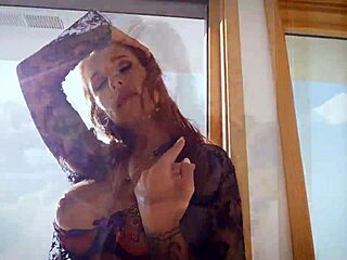 vivian azure strips lingerie showing off huge fake tits