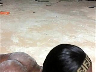 outdoor curvy ebony babe fingers fat pussy and huge tits solo homemade tease