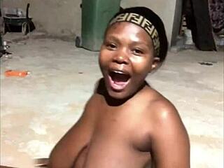 outdoor curvy ebony babe fingers fat pussy and huge tits solo homemade tease