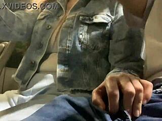 dude i flash my huge cock on the public bus and horny babe comes over to stroke it hard