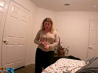 Stepson strokes morning wood then creampies busty stepmom doggystyle