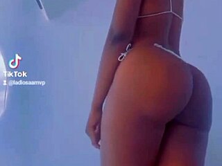 hot amateurs rebeca santana strips and teases her curves solo