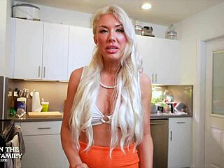 new stepmom madi blaze sucks off junior to make him comfy deepthroat style