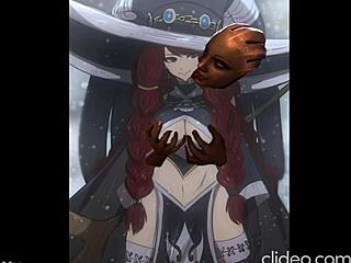 Irene Belserion's redhead gangbang bukkake humiliation by monster blue cocks crushes her