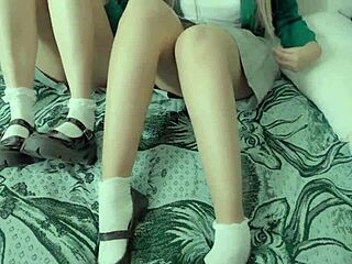 Latin college babes kiss and fuck classmate in steamy homemade trio