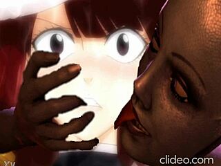 Irene Belserion's redhead gangbang bukkake humiliation by monster blue cocks crushes her